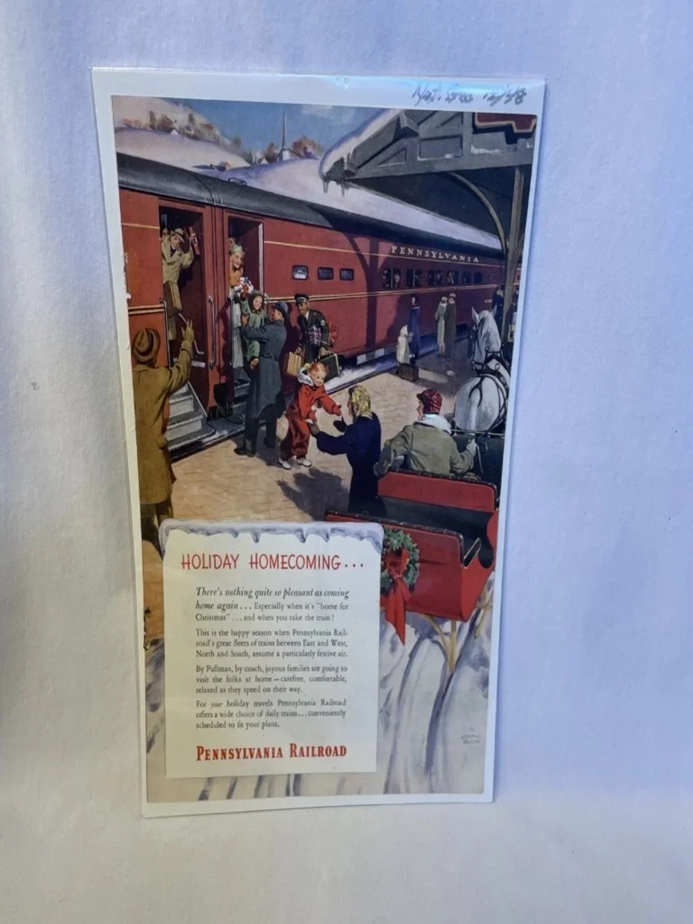 1948 Pennsylvania Railroad Ad Holiday Homecoming National Geographic Christmas - Picture 10 of 11